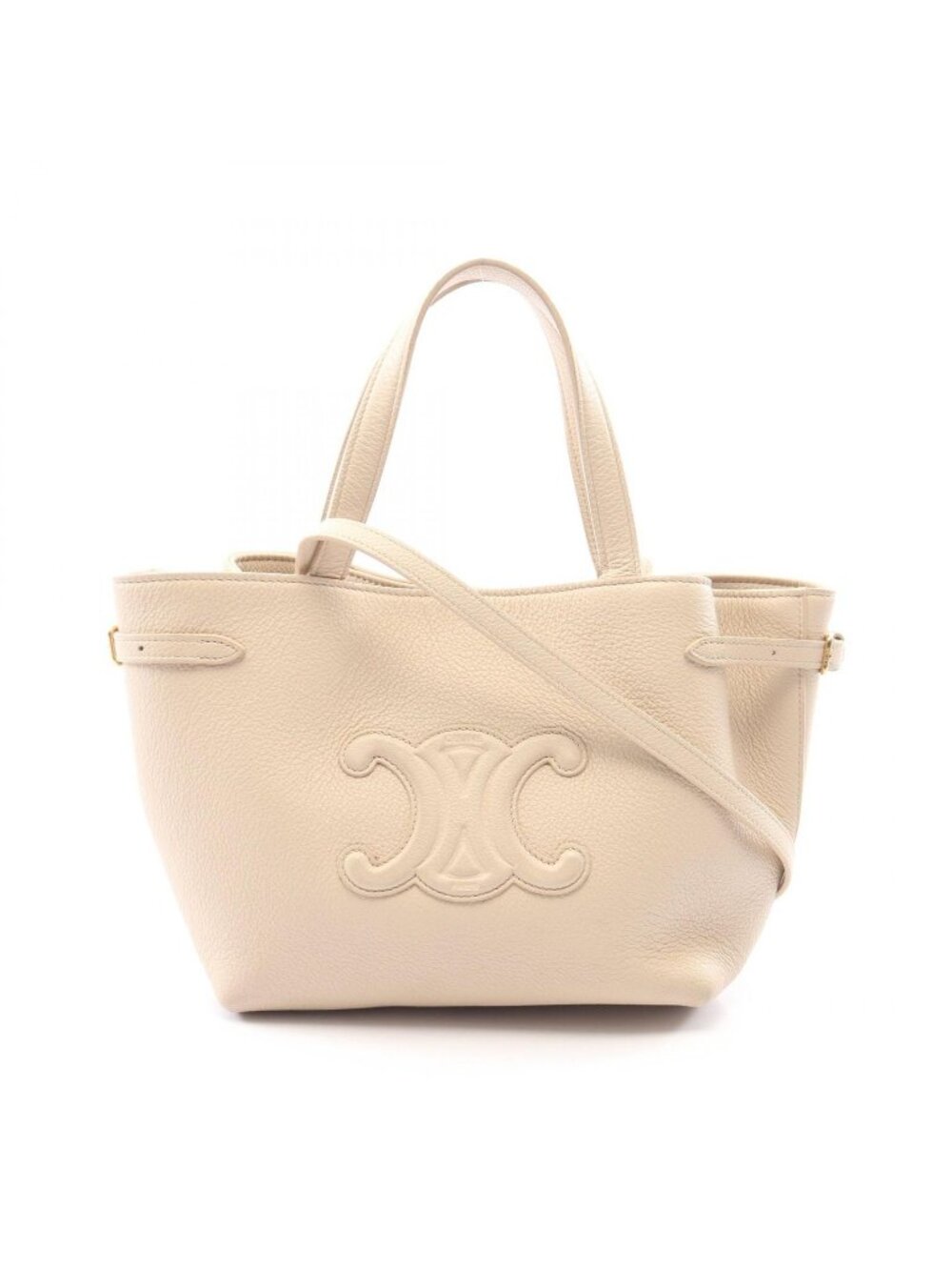 Celine Tote Bag Mini Cabas Anais Cuir Triomphe Ivory Leather